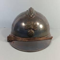 CASQUE ADRIAN MODELE 1915 INFANTERIE CAVALERIE LEGION COMPLET GUERRE 1914-1918 POILUS DE VERDUN INSIGNE GRENADE